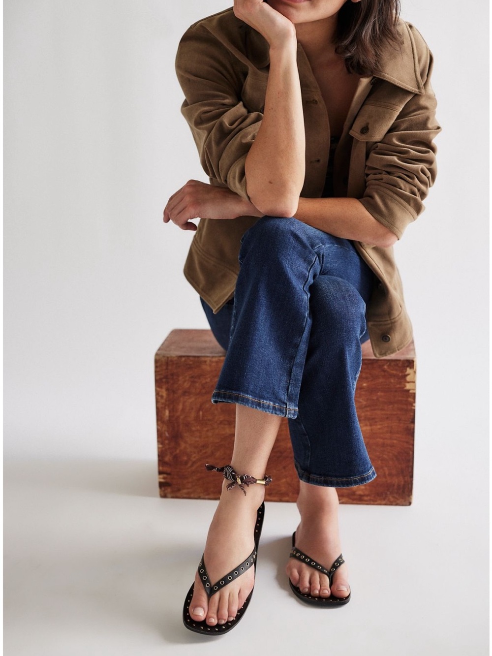 Free People Gia Grommet Thong Sandals! - Picture 2 of 6